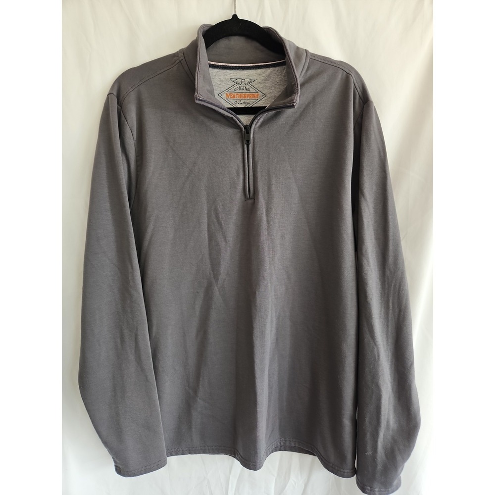 Original Weatherproof Vintage Size Large Quarter Zip Pullover Gray